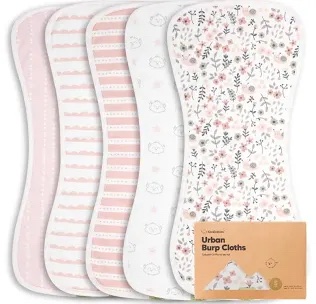 KeaBabies Urban Burp Cloths 5-Pack