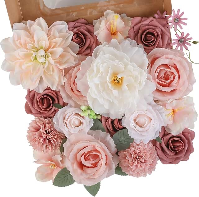 Faux Rose and Dahlia Craft Flower Set