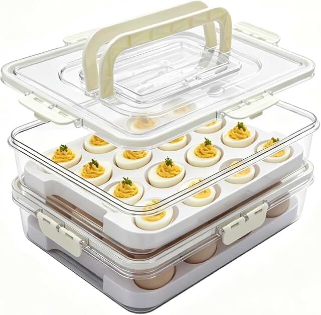 Generic White Plastic Food Storage Tray with Lid