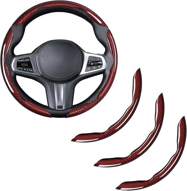 Red Carbon Fiber Pattern Door Handle Trim Set