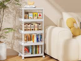 Jolyhome Stackable Plastic Storage Bins with Wheels and Lids