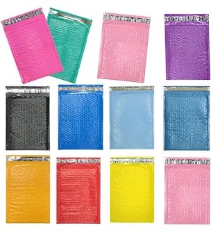Assorted Colorful Padded Shipping Mailers / Poly Bubble Envelopes