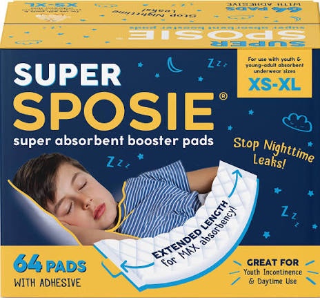 Sposie Super Absorbent Booster Pads - 64 Count, XS-XL