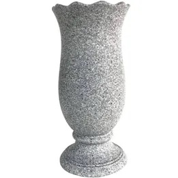 Decorative Pedestal Vase with Textured Stone-Look Finish