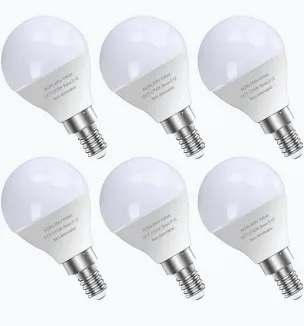 LE A15 LED Light Bulbs, 5.5W E12, 2700K Warm White, 6-Pack