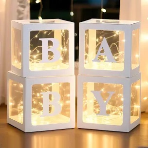 Ledido Baby Boxes with Fairy Light String (White)