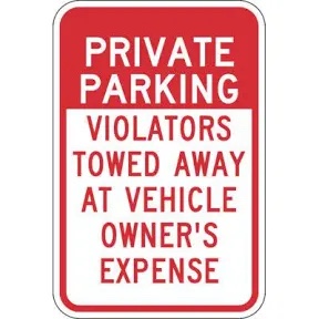 SmartSign Private Parking Violators Towed Away Sign
