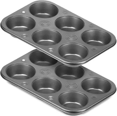 6-Cup Muffin Pan / Baking Tin set of 2