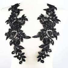 YOOGCORETT 1 Pair Black Applique 12.6" x 4.2"