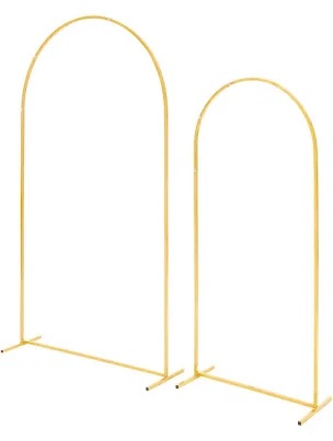 Set of 2 Gold Metal Arch Backdrop Stands
