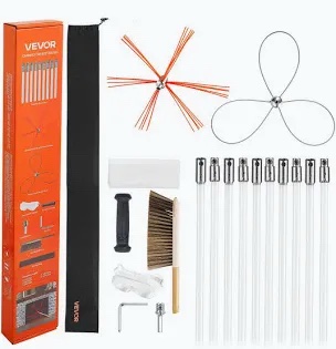 Flexible Rotary Chimney Cleaning Brush System with Extension Rods