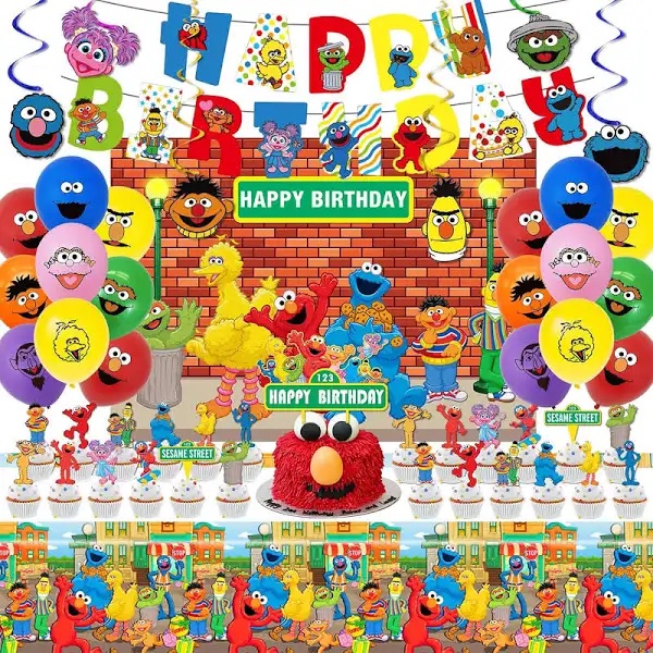 Sesame Street Elmo Themed Birthday Party Decorations Set