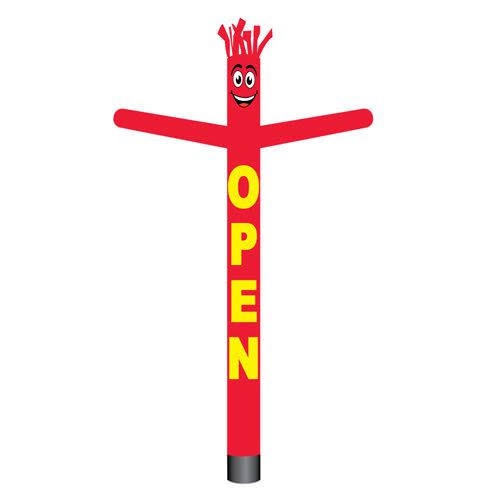 (See photos)Red Inflatable 'OPEN' Wacky Waving Tube Man / Air Dancer