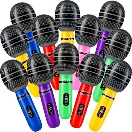 ORPEZR 24 Pcs Inflatable Microphone Party Favors