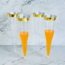 Gold Rimmed Disposable Plastic Cups