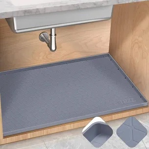 TRZZ Under Sink Mat, 34"x22", Gray