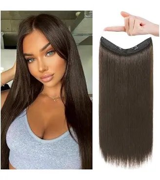 REECHO Clip in Hair Extensions for Women (Deep Brown)