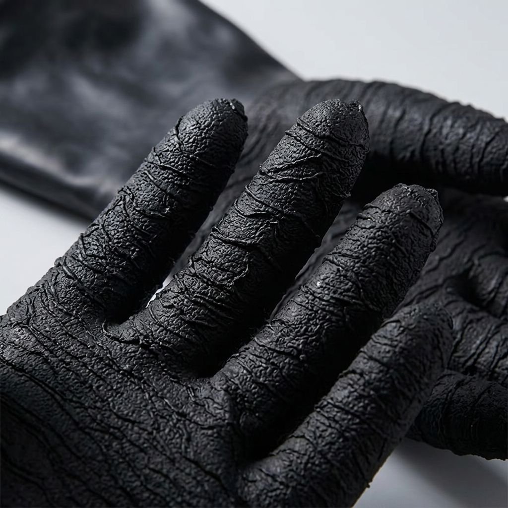 Black Textured Silicone Heat-Resistant Oven/Grill Gloves