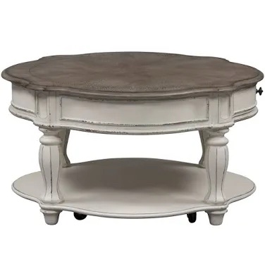 Colchester Round 1-Drawer Coffee Table with Casters
