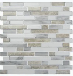 Peel and Stick 3D Backsplash Tile Sheets - Marble Pattern