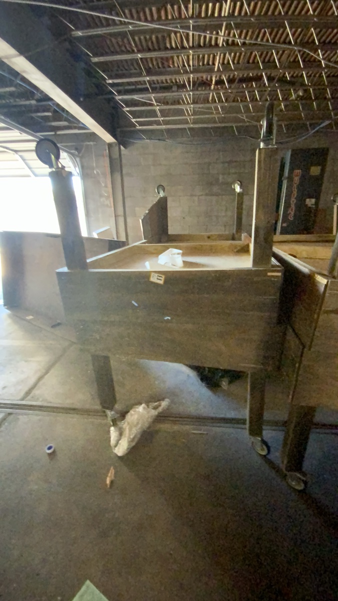 Industrial Wooden Utility Crate/Display Stand with Caster Wheels