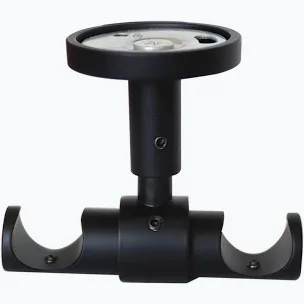 Refila 2 Pack 19mm Diameter Ceiling Mount Double Curtain Rod Bracket (Black)