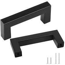 VEVOR 6003-96mm-black Kitchen Cabinet Handles, Square, 96mm Hole Distance, 30-Pack