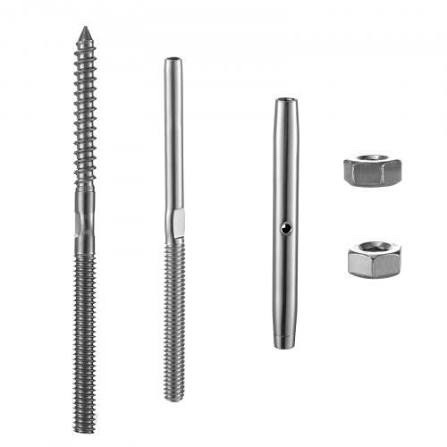 VEVOR Cable Railing Kit - Turnbuckle Tensioner and Fixed Terminal for 1/8" Wire Rope