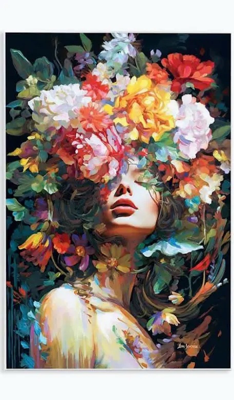 Rose Bedecked Woman Giclee Art by Leon Devenice