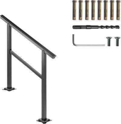 VEVOR Outdoor Stair Handrail 5ft Aluminum Adjustable Angle Steps