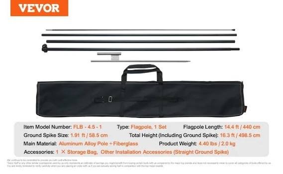 VEVOR Flagpole Model FLB-4.5-4B