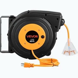 VEVOR 45 ft. Retractable Extension Cord Reel Model ZX-ZD150