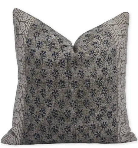 Floral Linen Indoor/Outdoor Pillow Cover