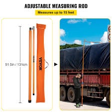 VEVOR Load Height Measuring Stick 15' Sturdy Fiberglass Truck Height Stick with Adjustable Pole