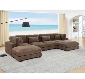 Box c Andrece 6-Piece Corduroy Sectional