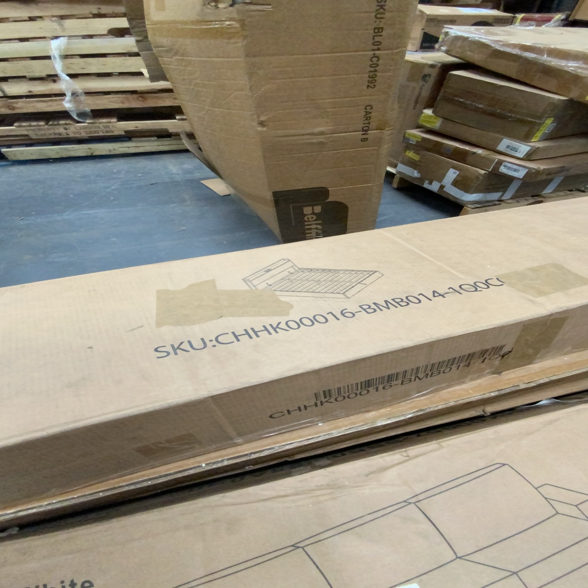 Belfi Furniture Queen Size Bed Frame Carton B