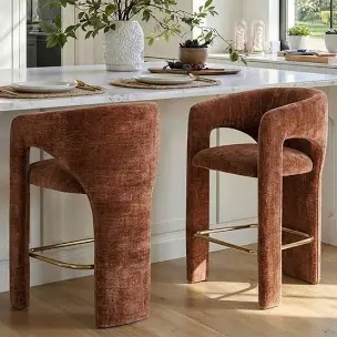 Khloe Counter Stool - Brown - Set of 2