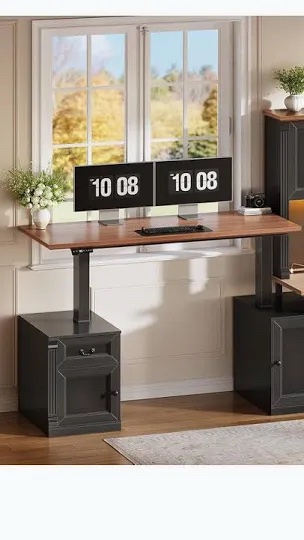 Box 3 of 3(incomplete)70.8" L Shaped Electric Standing Desk with Hutch