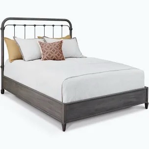 Farmhouse Queen Bed Frame With Bookcase Headboard-black,box1