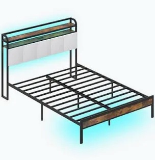 Sharwin LED Upholstered Bed Frame (Full)