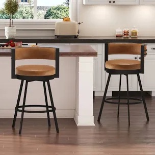 Ayala Faux Leather Upholstered Swivel Counter Stool
