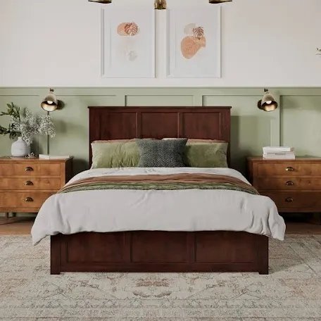 Amear Solid Wood Foundation Bed