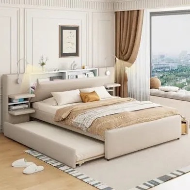 Incomplete only Box 3 of 3 Upholstered Platform Bed With Readi