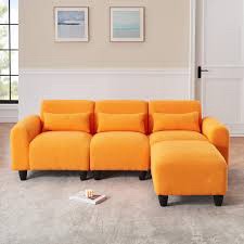 Box 1 Drossart 84.6-inch Teddy Fleece Creative Sofa (Orange)