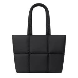 Black Quilted Laptop Tote Bag / Travel Carry-on