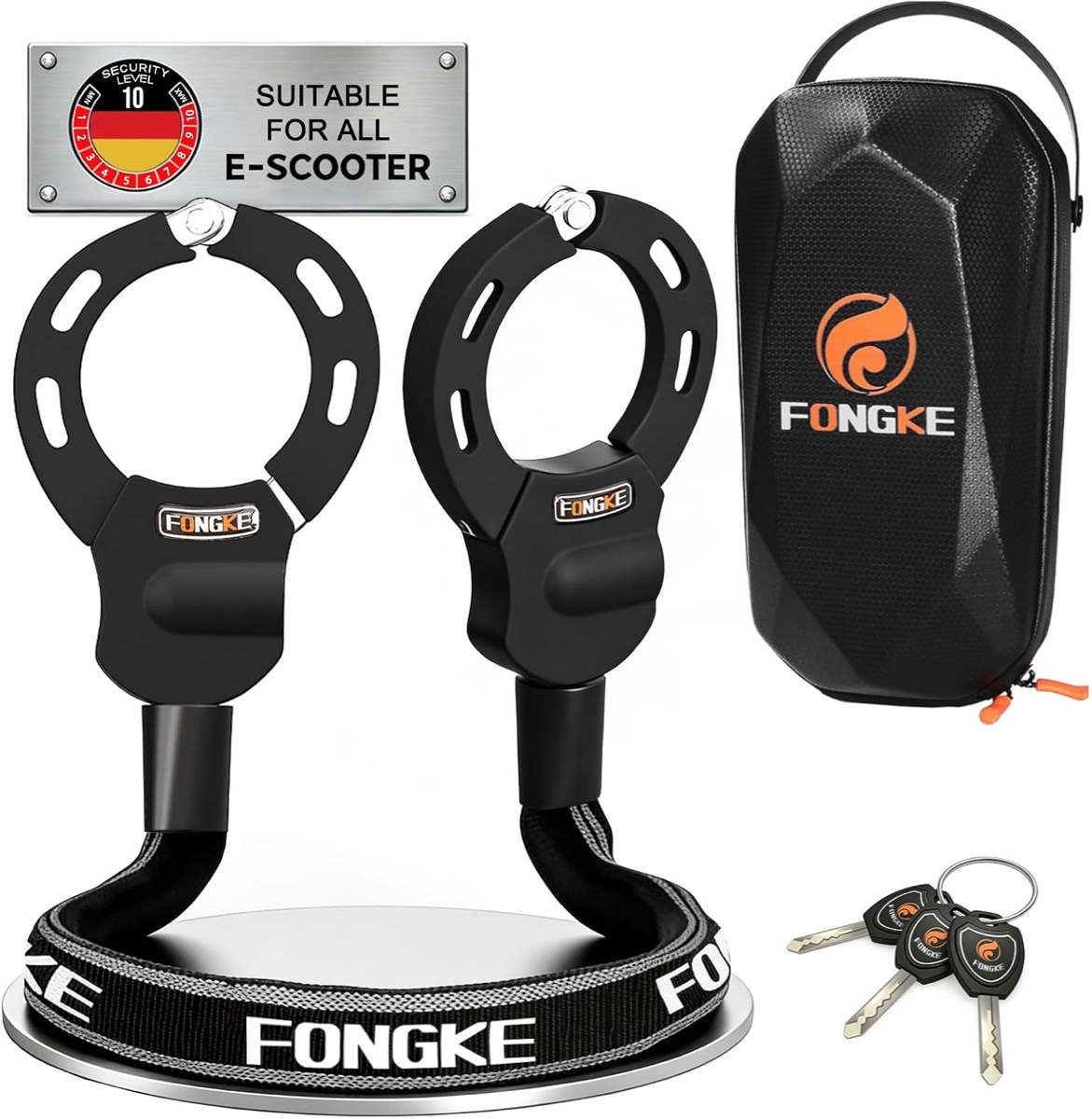 FONGKE E Scooter Lock, Lock for E Scooter, Bicycle Lock, Handcuff Lock, High Security Locks for Scooter/E-Bike/Motorcycle