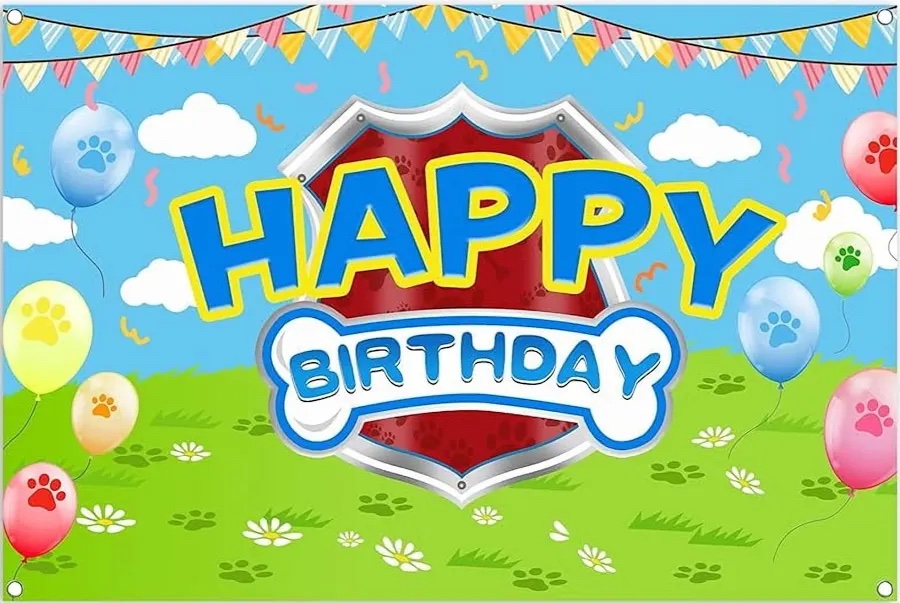 5x3 ft Paw Patrol Themed Birthday Party Backdrop Banner