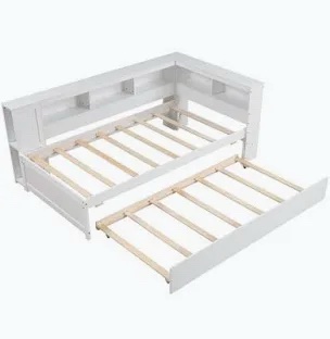 1/3 incomplete Twin Daybed with trundle and droors white