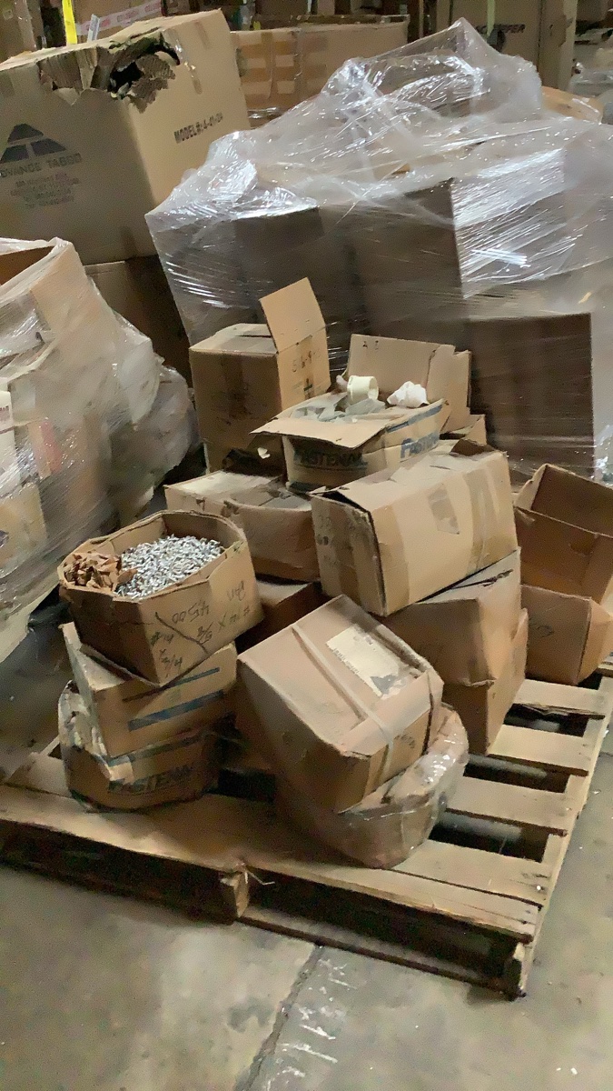 Bulk Lot of Metal Fasteners / Screws in Cardboard Boxes
