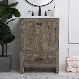 No top 24" Bathroom Vanity, Weathered Gray